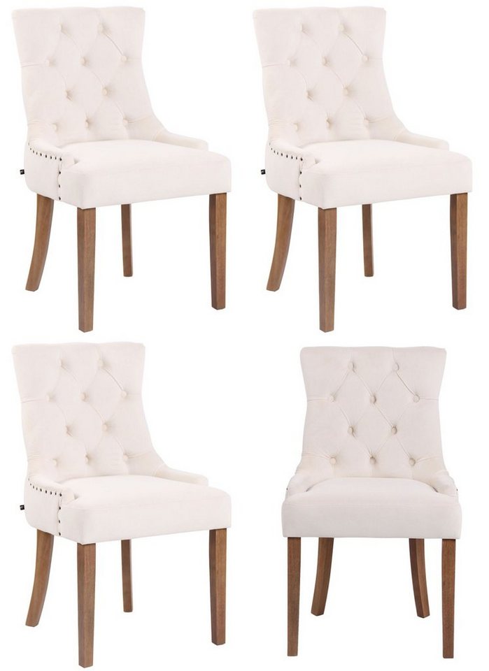 CLP Esszimmerstuhl Aberdeen Samt (4er Set, 4 St), hochwertig, antike Optik von CLP