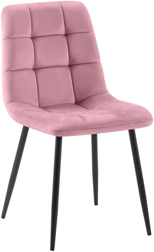 CLP Esszimmerstuhl Antibes | Samt | Gepolstert | Küchenstuhl | Metallbeine mit Bodenschonern | Belastbar bis 150 kg, Farbe:rosa CLP Esszimmerstuhl Antibes | Samt | Gepolstert | Küchenstuhl | Metallbeine mit Bodenschonern | Belastbar bis 150 kg, Farbe:rosa von CLP