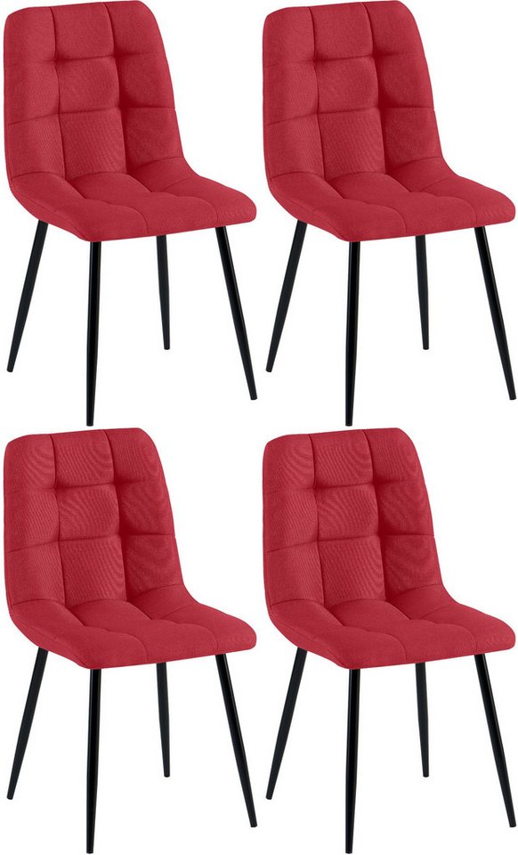 CLP Esszimmerstuhl Antibes Stoff (4er Set), gepolstert mit Metallgestell von CLP