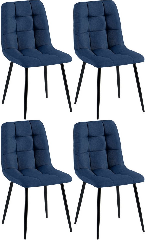 CLP Esszimmerstuhl Antibes Stoff (4er Set), gepolstert mit Metallgestell von CLP