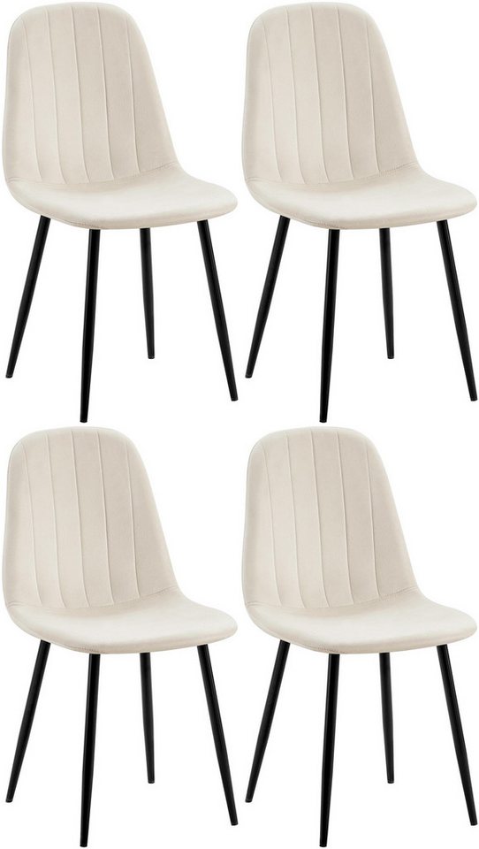 CLP Esszimmerstuhl Baxter (4er Set, 4 St), gesteppter Samt-Bezug von CLP