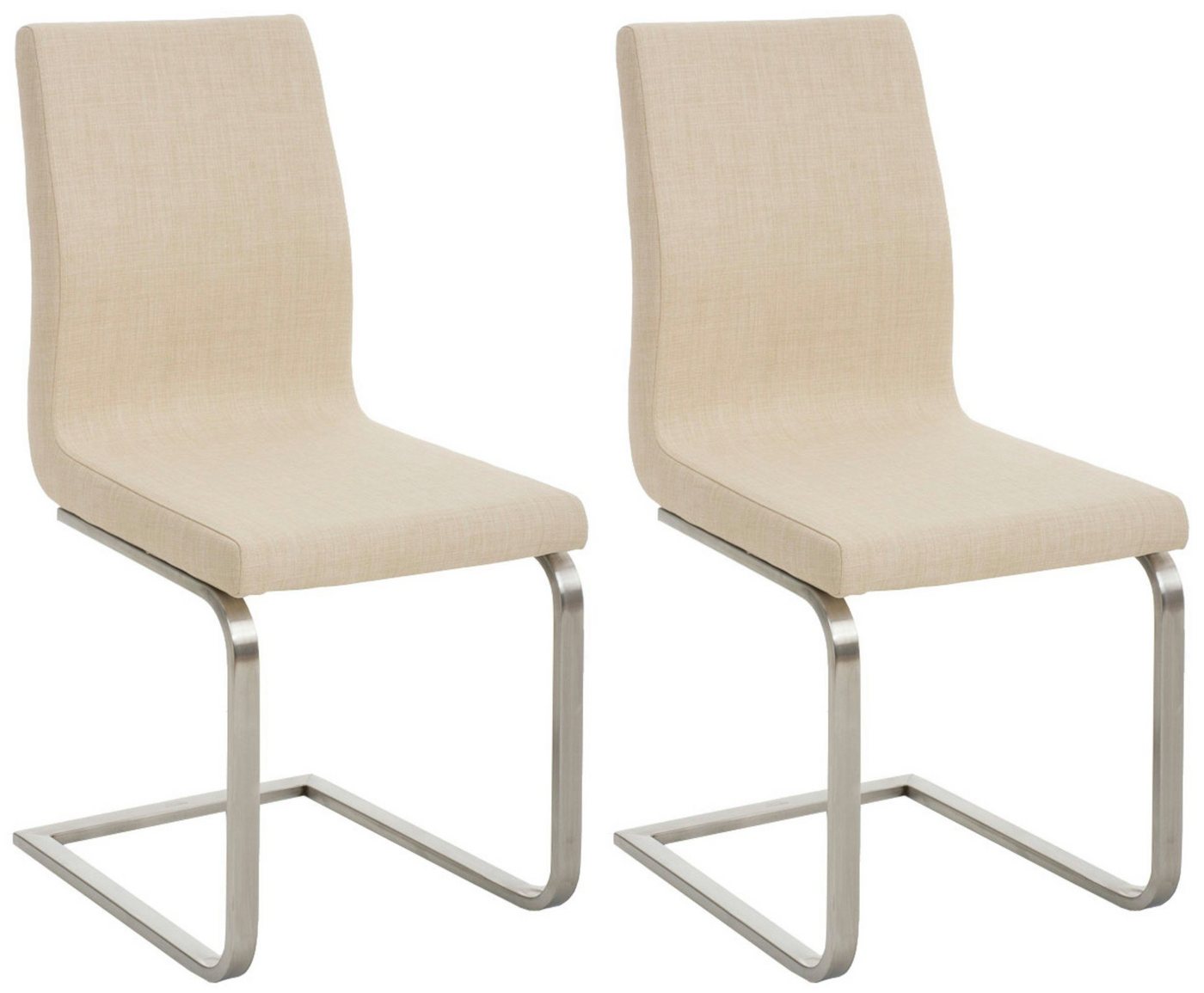 CLP Esszimmerstuhl Belfort Stoff (2er Set), robustes Edelstahlgestell von CLP