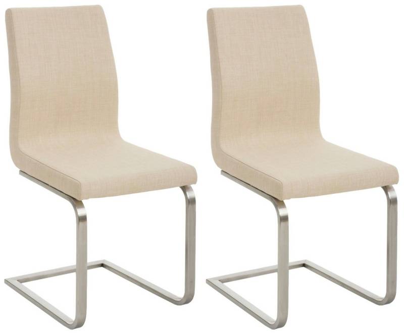 CLP Esszimmerstuhl Belfort Stoff (2er Set), robustes Edelstahlgestell von CLP