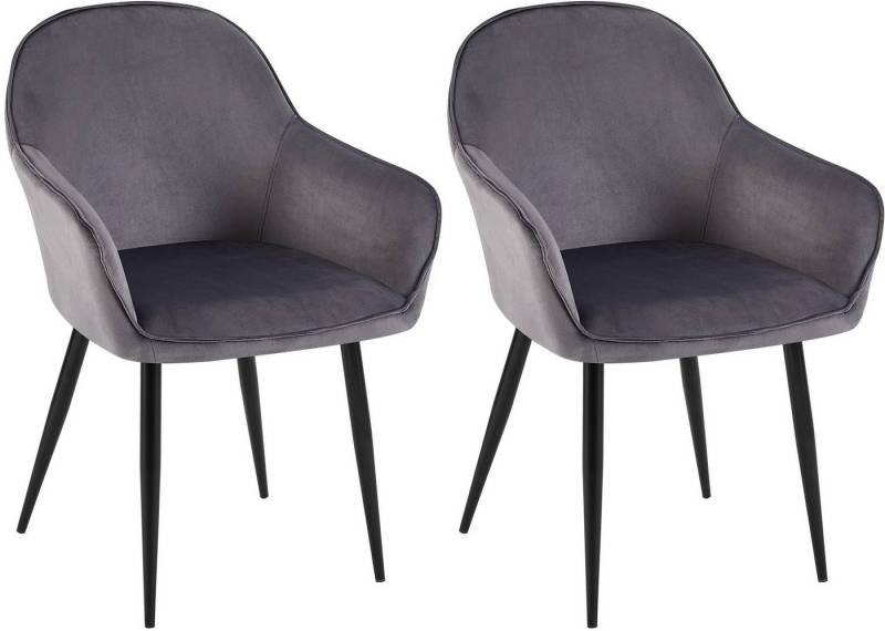 CLP Esszimmerstuhl Boise (2er Set, 2 St), Samt-Bezug und Metall-Gestell von CLP