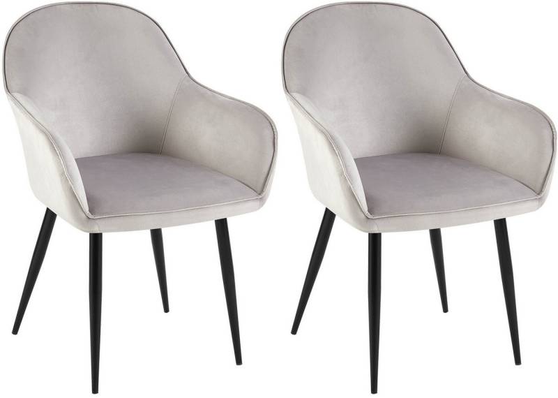 CLP Esszimmerstuhl Boise (2er Set, 2 St), Samt-Bezug und Metall-Gestell von CLP