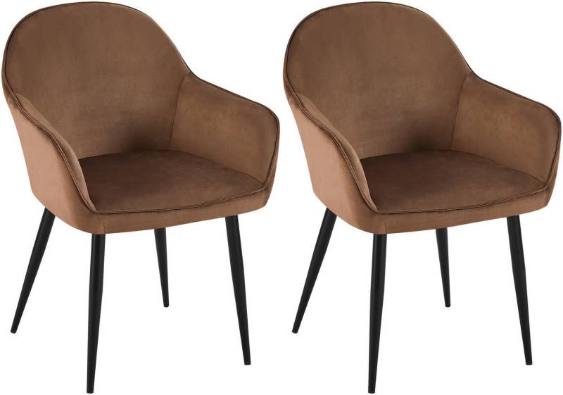 CLP Esszimmerstuhl Boise (2er Set), Samt-Bezug und Metall-Gestell von CLP