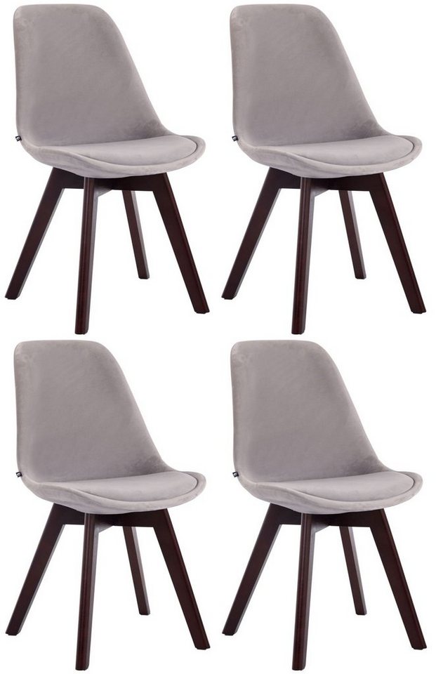 CLP Esszimmerstuhl Borneo V2 Samt (4er Set), Polsterung, Holzgestell von CLP