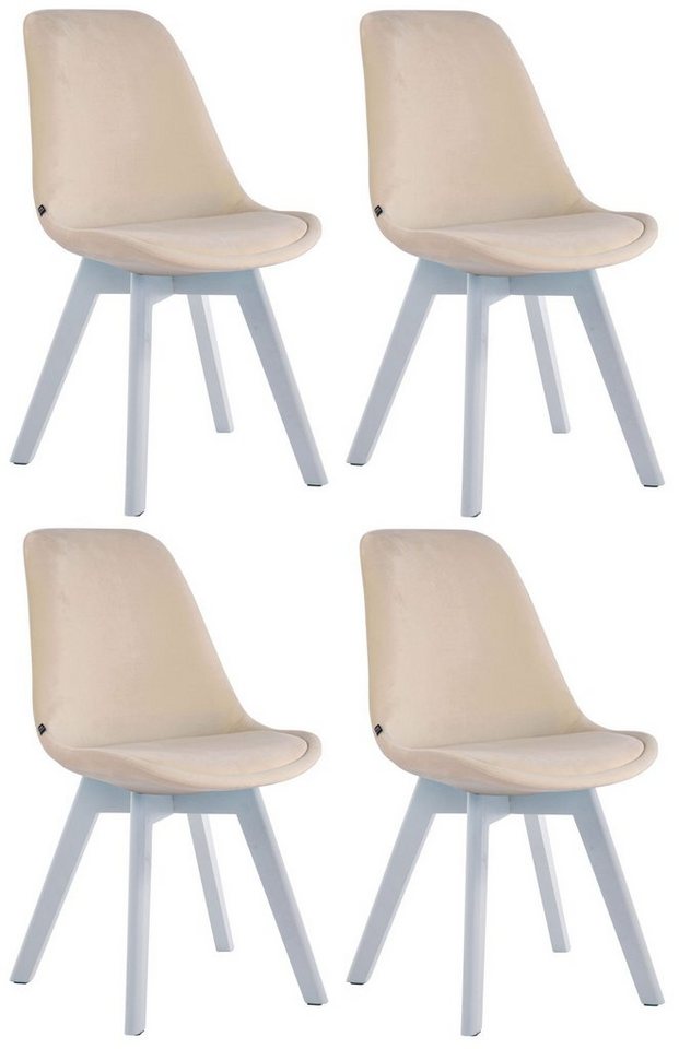 CLP Esszimmerstuhl Borneo V2 Samt (4er Set), Polsterung, Holzgestell von CLP