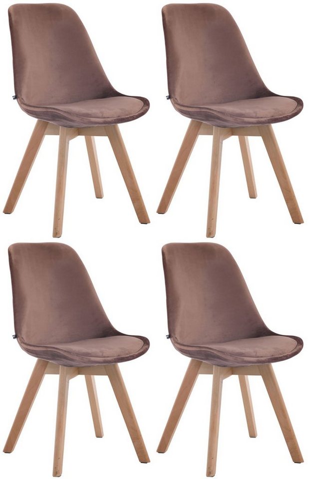 CLP Esszimmerstuhl Borneo V2 Samt (4er Set), Polsterung, Holzgestell von CLP
