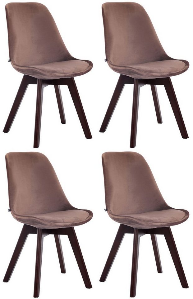 CLP Esszimmerstuhl Borneo V2 Samt (4er Set), Polsterung, Holzgestell von CLP