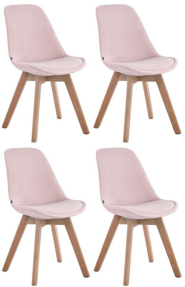 CLP Esszimmerstuhl Borneo V2 Samt (4er Set, 4 St), Polsterung, Holzgestell von CLP