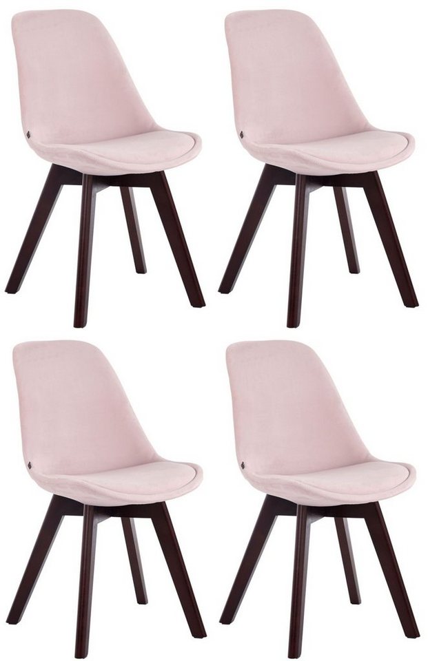 CLP Esszimmerstuhl Borneo V2 Samt (4er Set, 4 St), Polsterung, Holzgestell von CLP