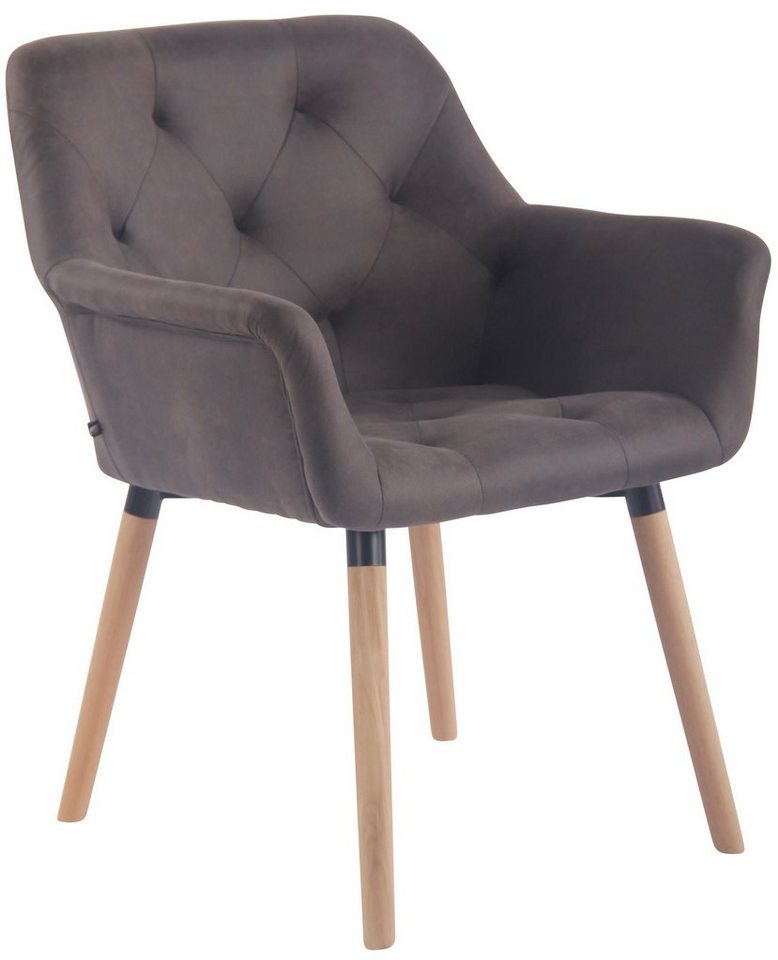 CLP Esszimmerstuhl Cassidy Vintage Kunstleder, Armlehnen & Holzbeine von CLP