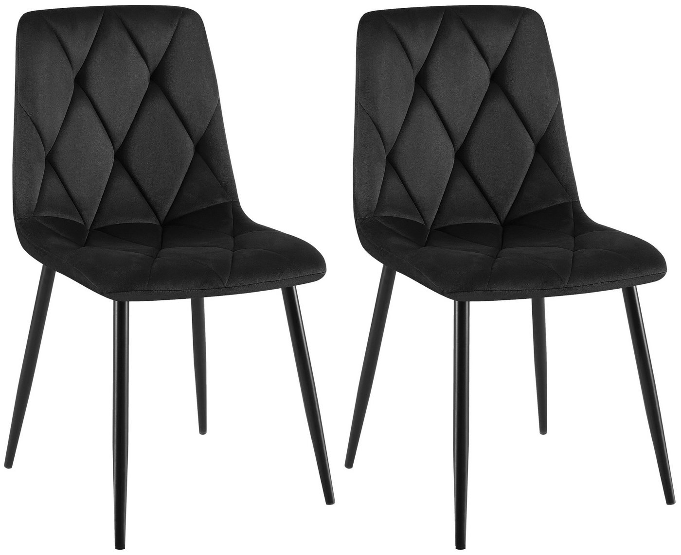 CLP Esszimmerstuhl Clairton (2er Set), mit Stoff- oder Samtbezug, Metallgestell von CLP