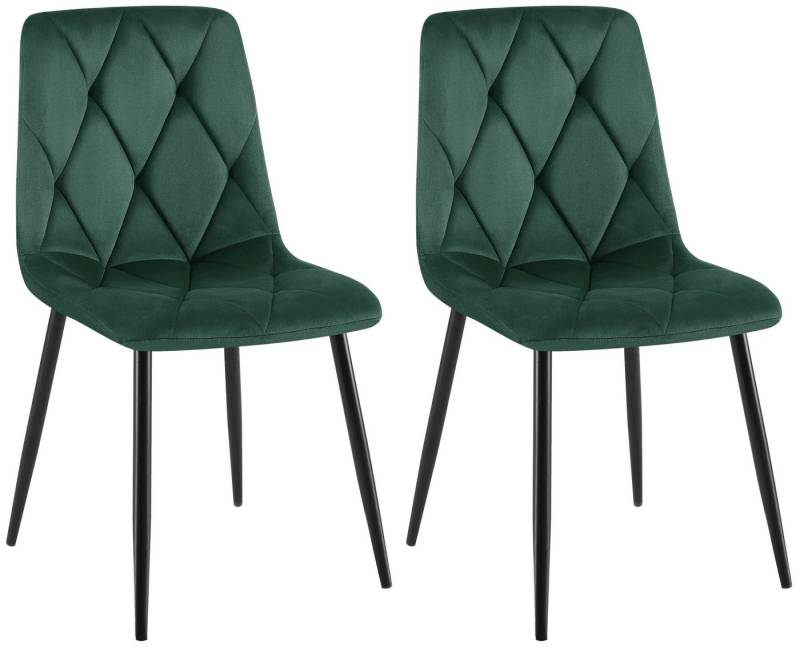 CLP Esszimmerstuhl Clairton (2er Set), mit Stoff- oder Samtbezug, Metallgestell von CLP