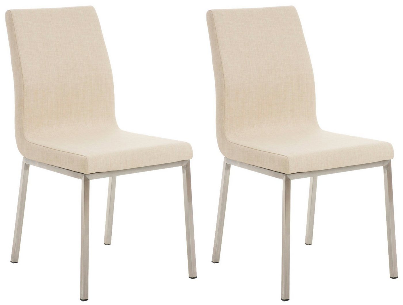 CLP Esszimmerstuhl Colmar Stoff (2er Set), Edelstahlgestell von CLP