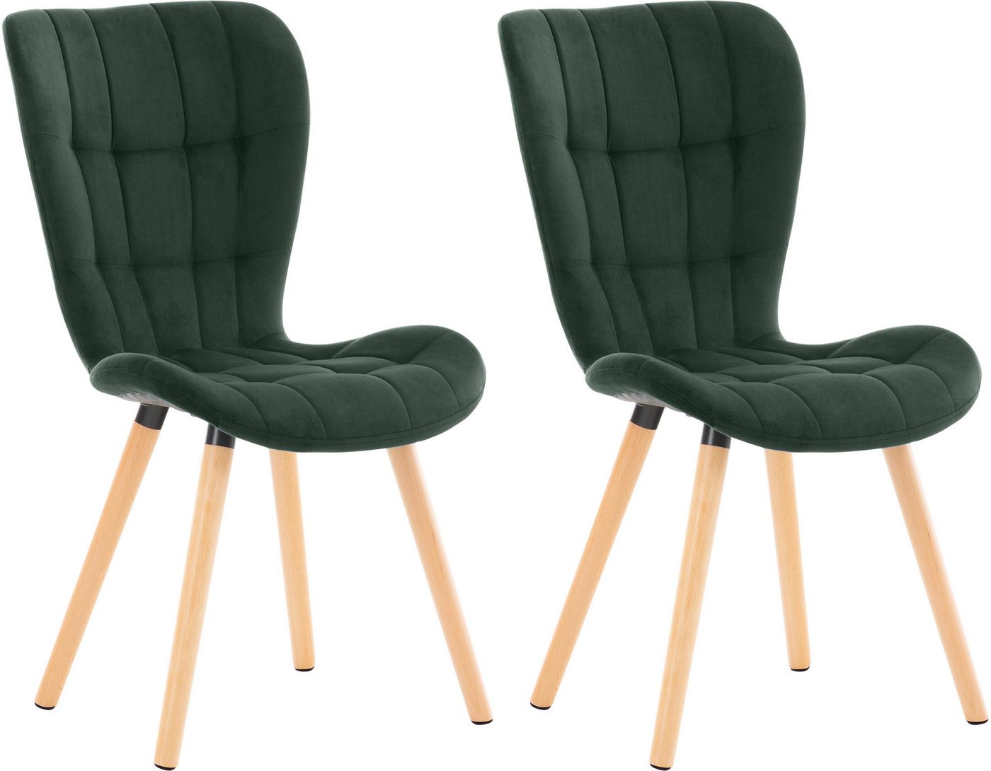 CLP Esszimmerstuhl Elda (2er Set, 2 St), Samt, Stoff oder Kunstleder von CLP