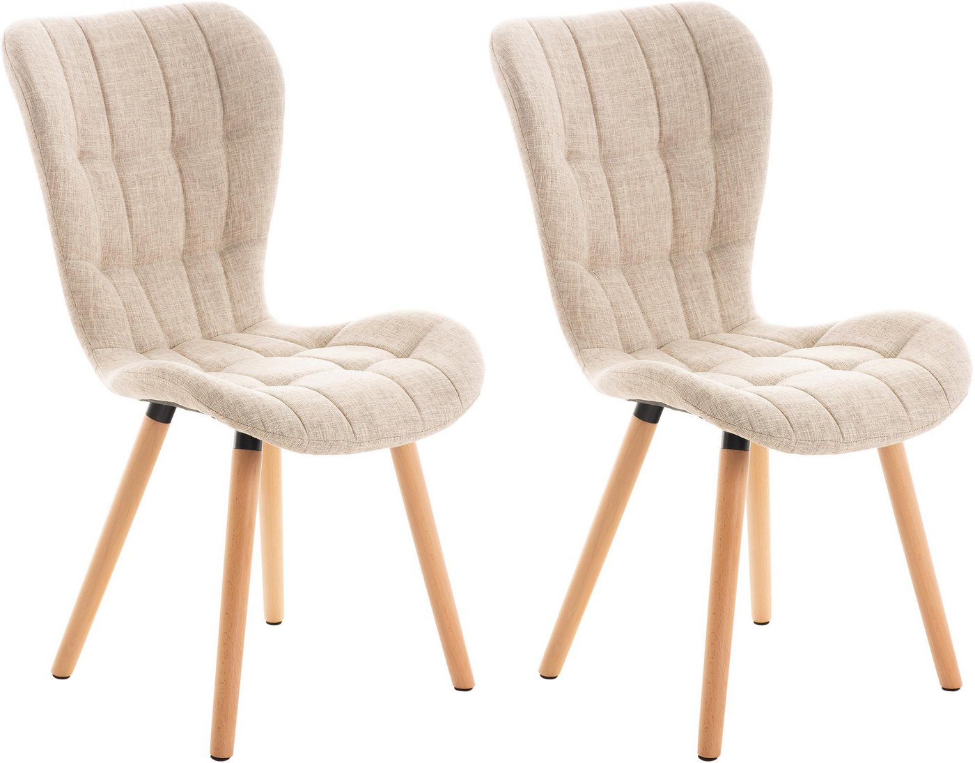 CLP Esszimmerstuhl Elda (2er Set, 2 St), Samt, Stoff oder Kunstleder von CLP