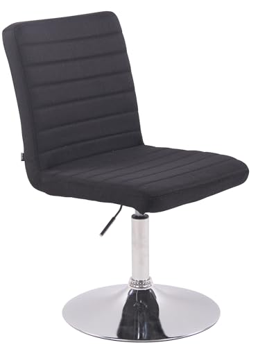 CLP Esszimmerstuhl Elvas mit hochwertiger Polsterung und Stoffbezug I Drehbarer und höhenverstellbarer Polsterstuhl mit Metallgestell Schwarz von CLP