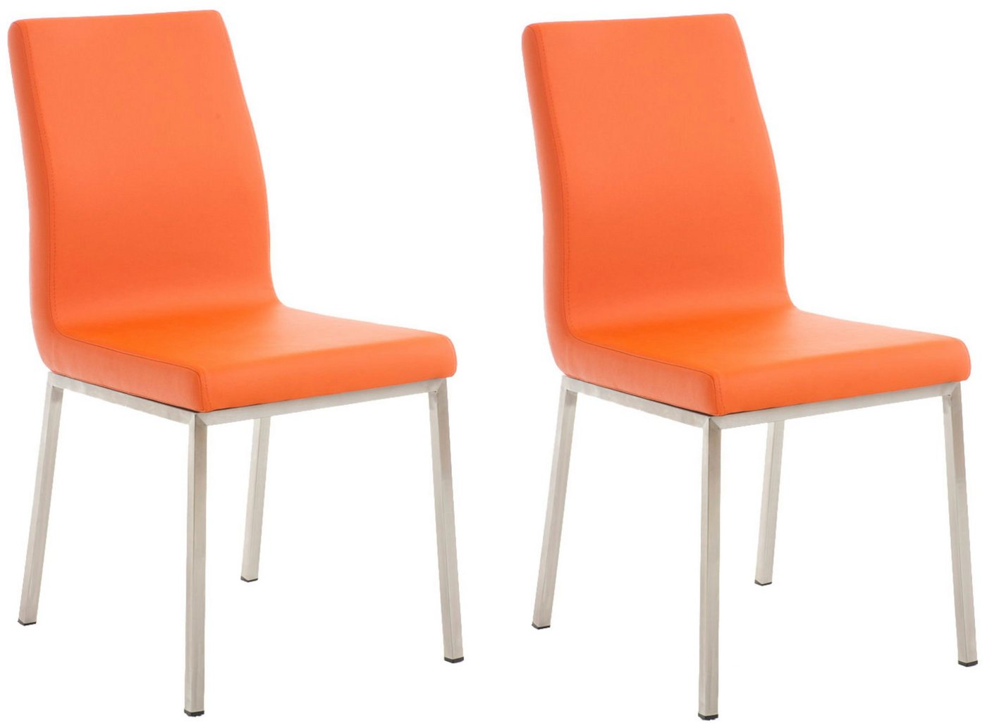 CLP Esszimmerstuhl Esszimmerstühle Colmar Kunstleder (2er Set), Edelstahlgestell von CLP