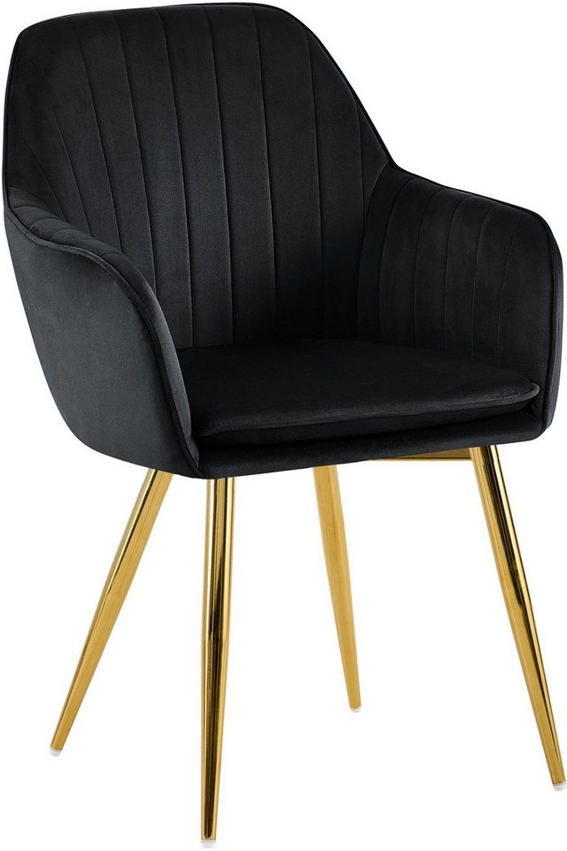 CLP Esszimmerstuhl Esszimmerstuhl Cheryl Samt Belastbarkeit von max. 150 KG, komfortabler Sessel mit robustem Gestell von CLP