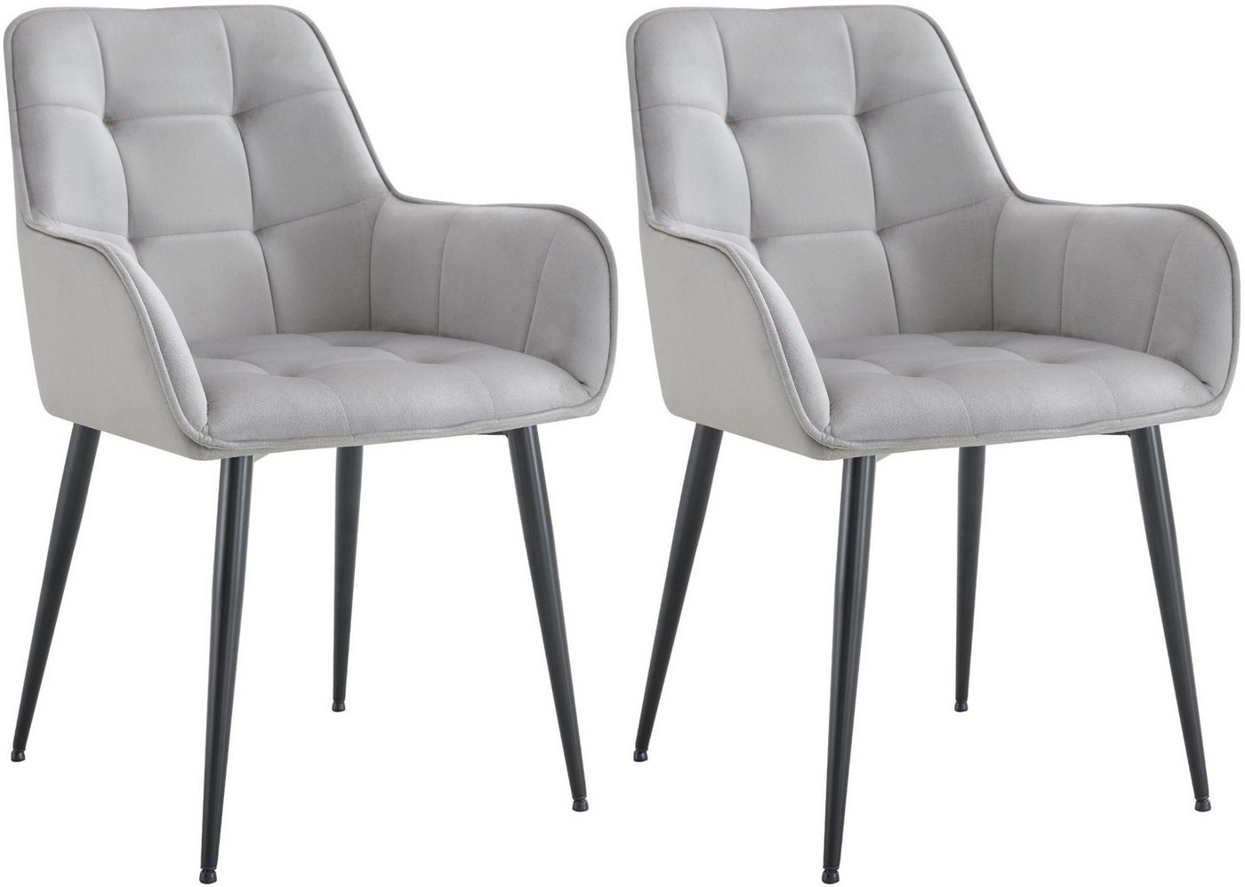 CLP Esszimmerstuhl Ferndale (2er Set, 2 St), Ziernähte, Samtbezug, gepolstert von CLP