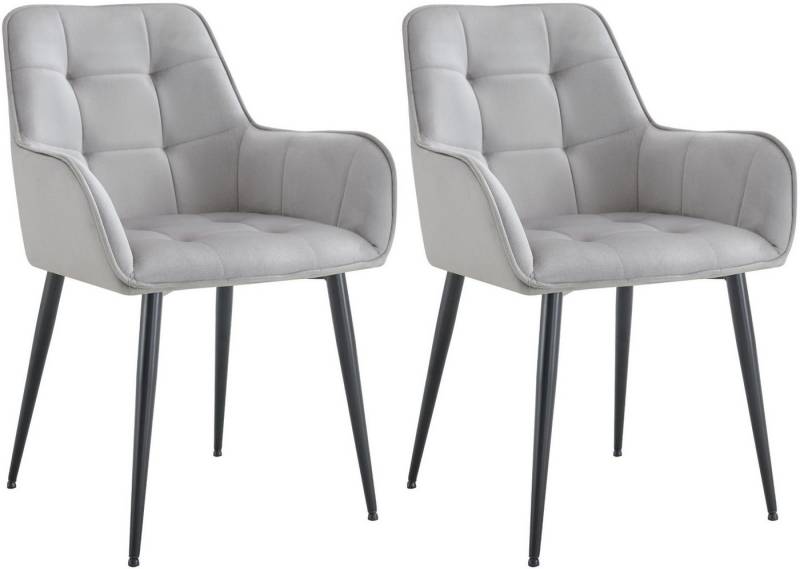 CLP Esszimmerstuhl Ferndale (2er Set, 2 St), Ziernähte, Samtbezug, gepolstert von CLP