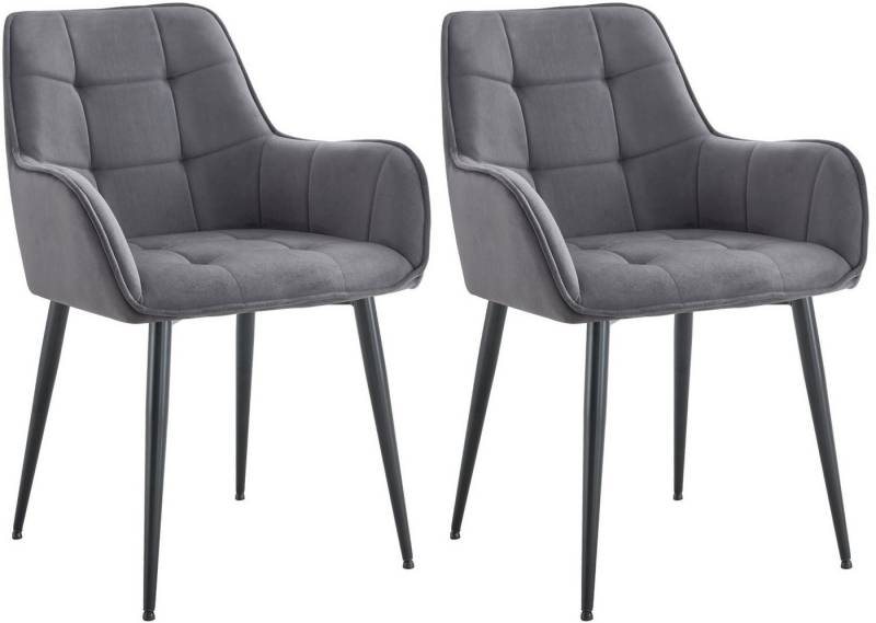 CLP Esszimmerstuhl Ferndale (2er Set, 2 St), Ziernähte, Samtbezug, gepolstert von CLP