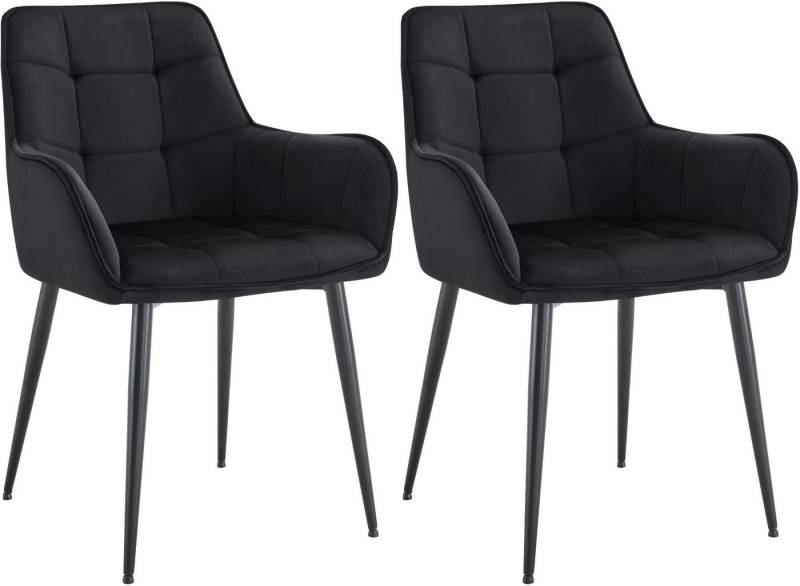 CLP Esszimmerstuhl Ferndale (2er Set, 2 St), Ziernähte, Samtbezug, gepolstert von CLP