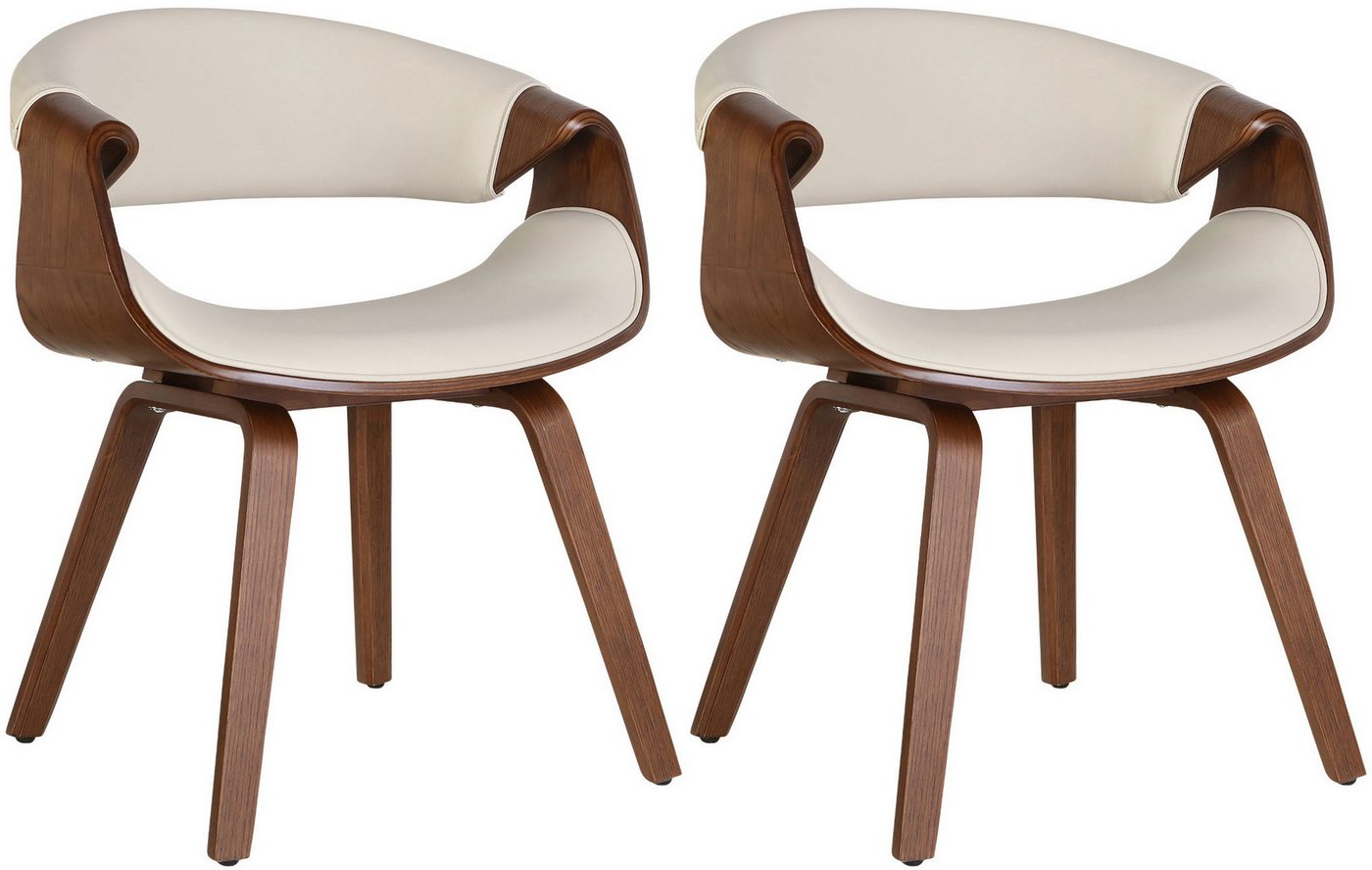 CLP Esszimmerstuhl Foley (2er Set, 2 St), Stoff- oder Kunstlederbezug mit Holzgestell von CLP