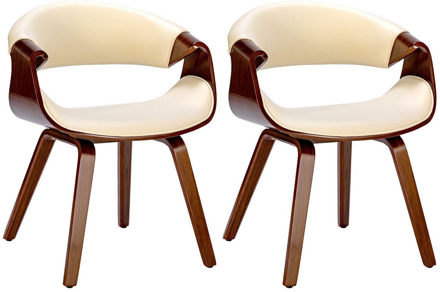 CLP Esszimmerstuhl Foley (2er Set, 2 St), Stoff- oder Kunstlederbezug mit Holzgestell von CLP