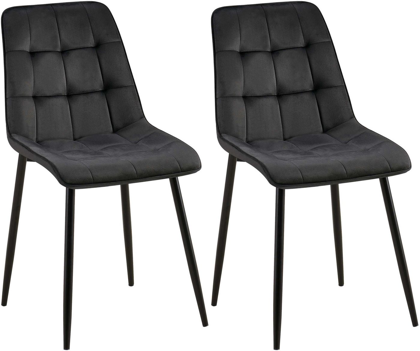 CLP Esszimmerstuhl Gifford (2er Set, 2 St), Polsterung mit Samtbezug, Metallgestell von CLP