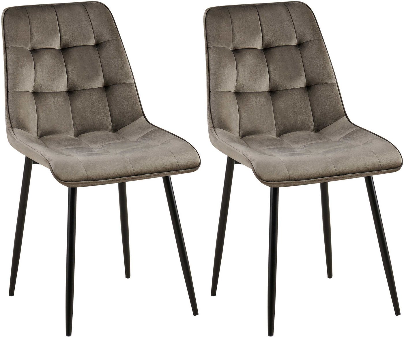 CLP Esszimmerstuhl Gifford (2er Set, 2 St), Polsterung mit Samtbezug, Metallgestell von CLP