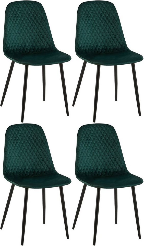 CLP Esszimmerstuhl Giverny (4er Set), mit Samt- oder Stoff-Bezug von CLP