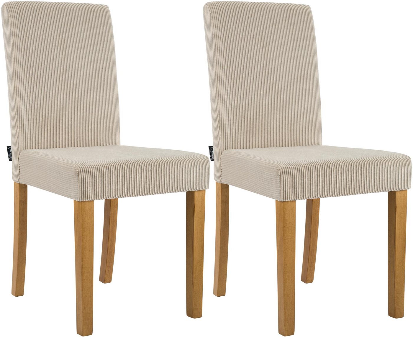 CLP Esszimmerstuhl Ina (2er Set, 2 St), Cordbezug, gepolstert mit Rückenlehne von CLP