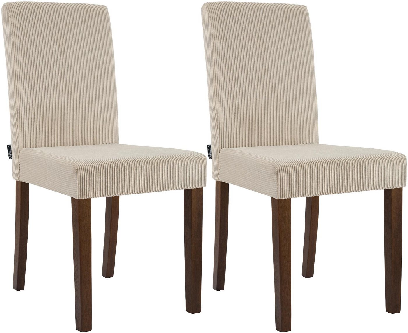 CLP Esszimmerstuhl Ina (2er Set, 2 St), Cordbezug, gepolstert mit Rückenlehne von CLP