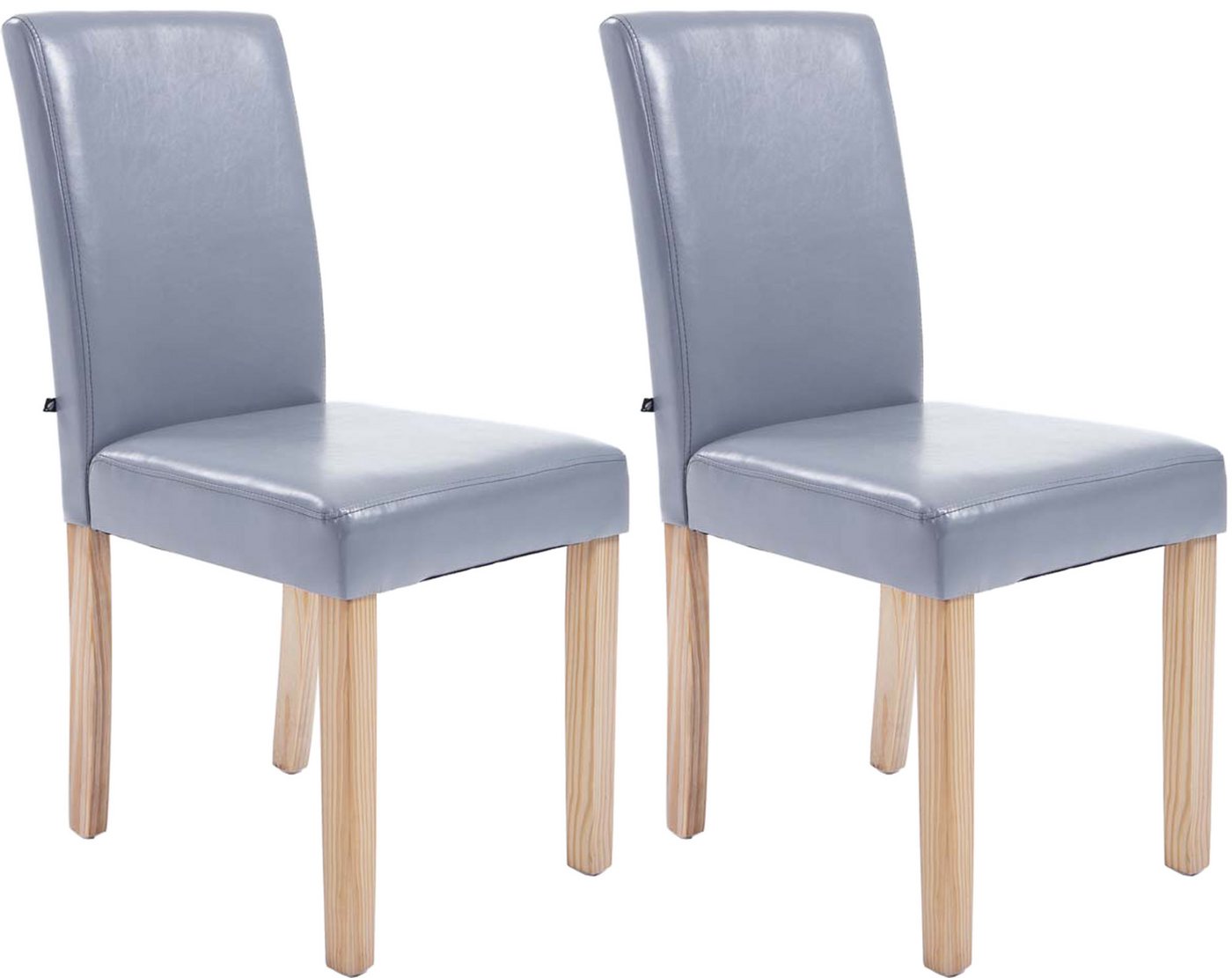 CLP Esszimmerstuhl Ina Kunstleder (2er Set), Holz, ohne Armlehnen von CLP