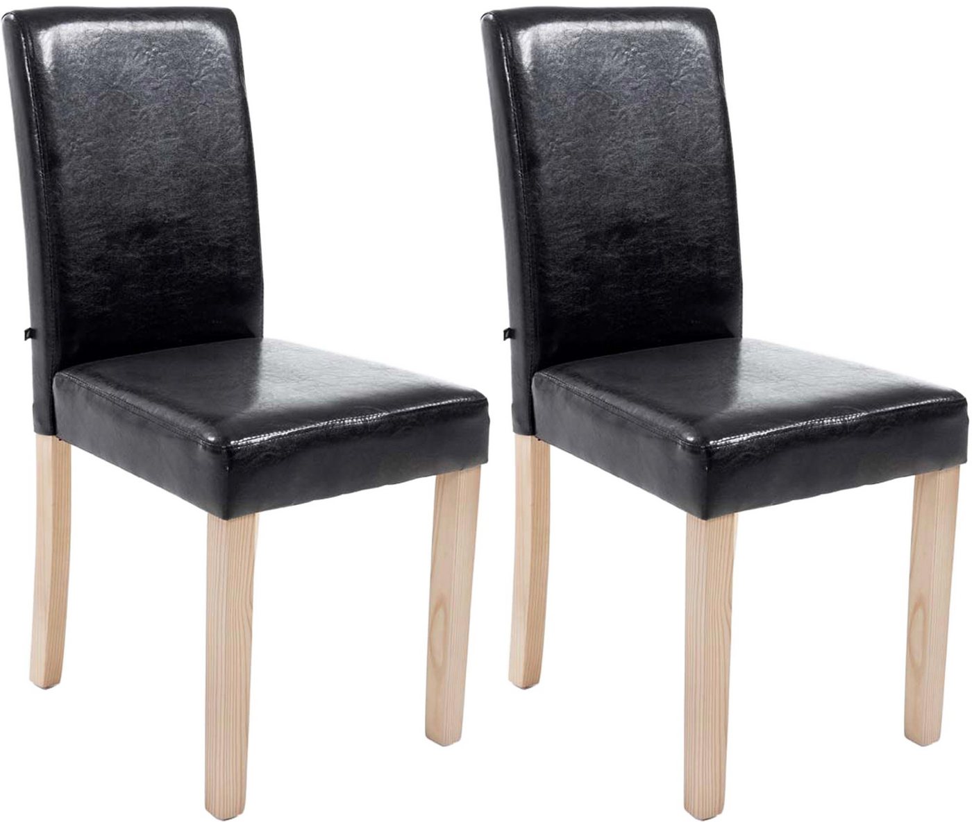 CLP Esszimmerstuhl Ina Kunstleder (2er Set), Holz, ohne Armlehnen von CLP
