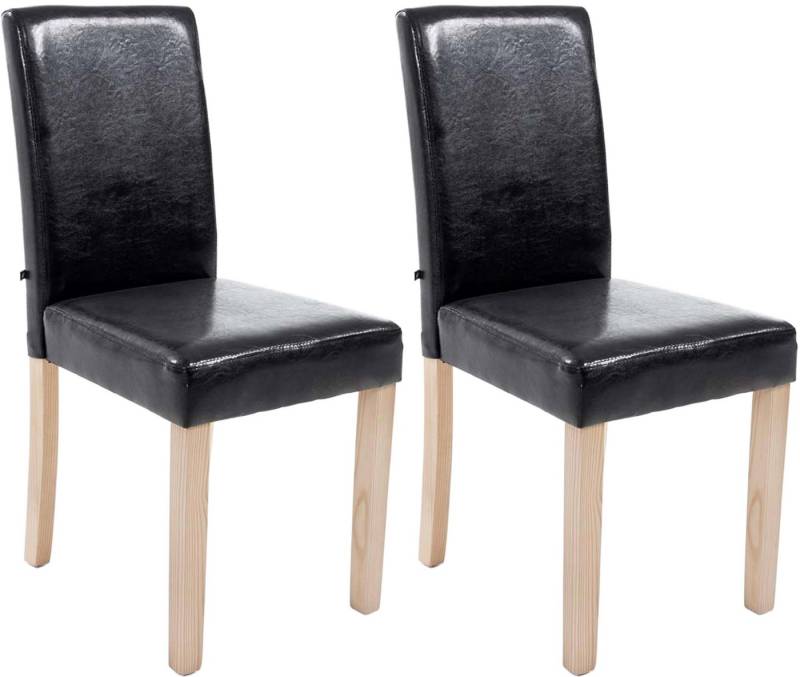 CLP Esszimmerstuhl Ina Kunstleder (2er Set), Holz, ohne Armlehnen von CLP