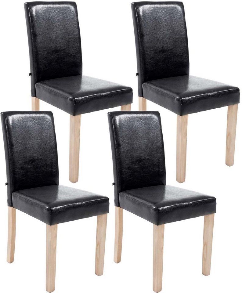 CLP Esszimmerstuhl Ina Kunstleder (4er Set), Holzgestell, hohe Lehne von CLP