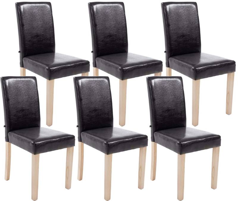 CLP Esszimmerstuhl Ina Kunstleder (6er Set), Holz, ohne Armlehnen von CLP