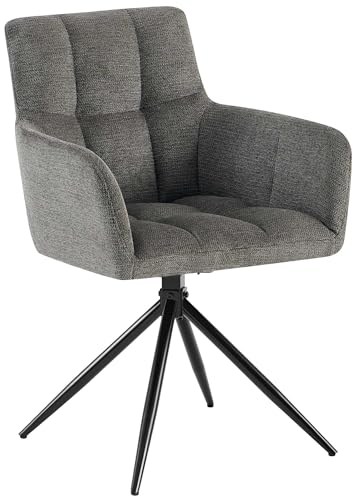 CLP Esszimmerstuhl Jonah I Schwenkbarer Polsterstuhl mit strapazierfähigen Aragon Stoffbezug I Sessel mit 180° Schwenkmechanismus, Farbe:dunkelgrau CLP Esszimmerstuhl Jonah I Schwenkbarer Polsterstuhl mit strapazierfähigen Aragon Stoffbezug I Sessel mit 180° Schwenkmechanismus, Farbe:dunkelgrau von CLP