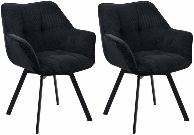 CLP Esszimmerstuhl Jordi (2er Set, 2 St), mit Cord-Bezug und Metallgestell von CLP