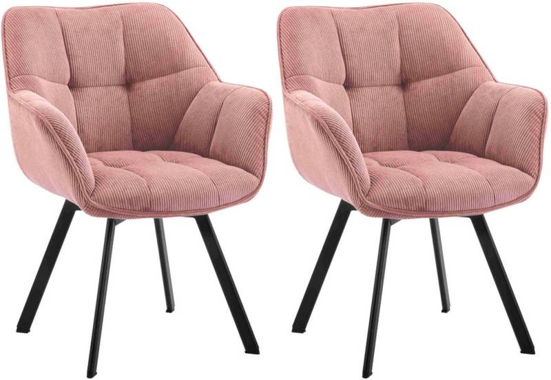 CLP Esszimmerstuhl Jordi (2er Set, 2 St), mit Cord-Bezug und Metallgestell von CLP