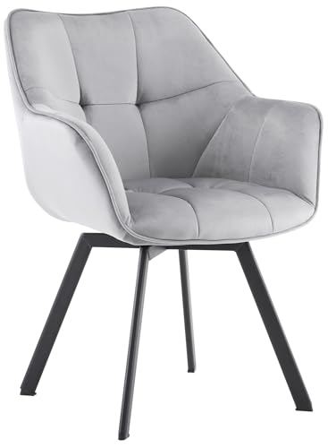 CLP Esszimmerstuhl Jordi aus Samt | Drehbarer Sessel für Wohn- und Essbereiche | Ergonomisches Design belastbar bis 150 kg, Farbe:dunkelgrau CLP Esszimmerstuhl Jordi aus Samt | Drehbarer Sessel für Wohn- und Essbereiche | Ergonomisches Design belastbar bis 150 kg, Farbe:dunkelgrau von CLP