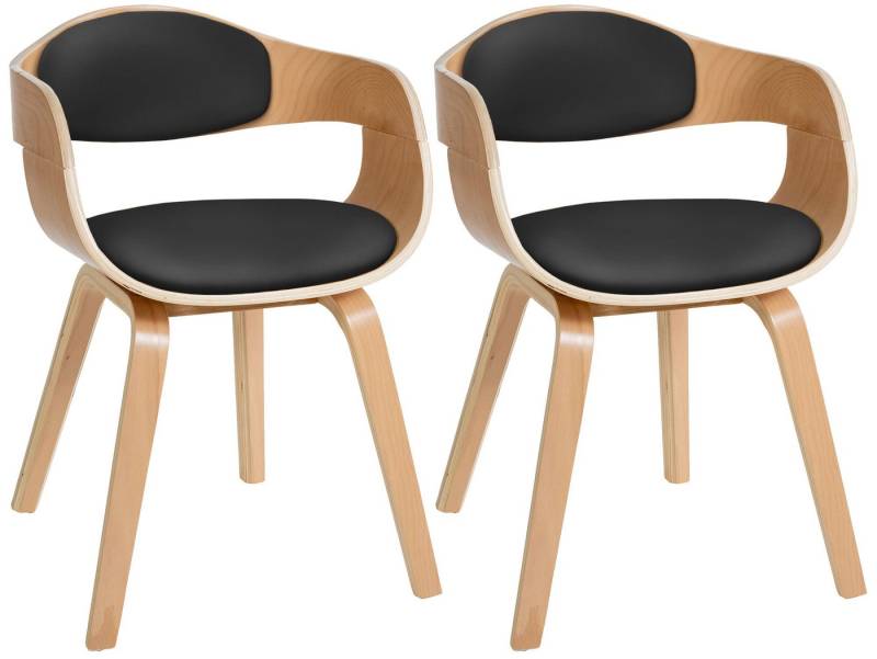 CLP Esszimmerstuhl Kingston Kunstleder (2er Set), Holzgestell von CLP