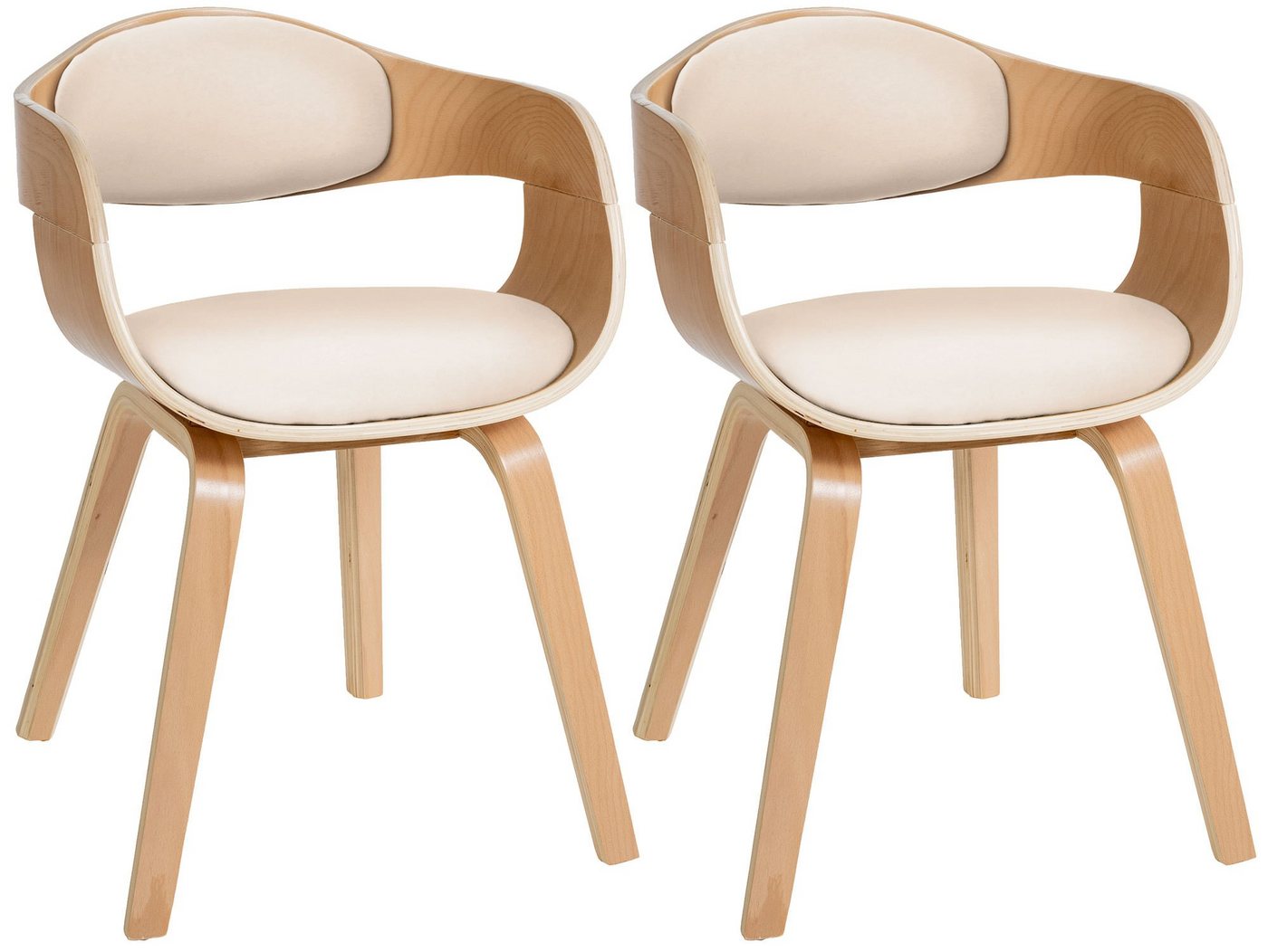 CLP Esszimmerstuhl Kingston Kunstleder (2er Set), Holzgestell von CLP