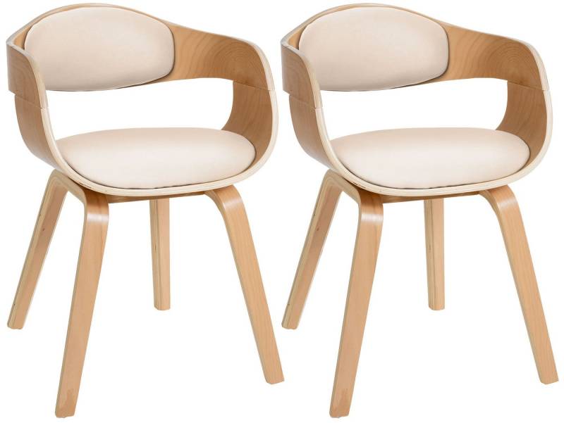 CLP Esszimmerstuhl Kingston Kunstleder (2er Set), Holzgestell von CLP