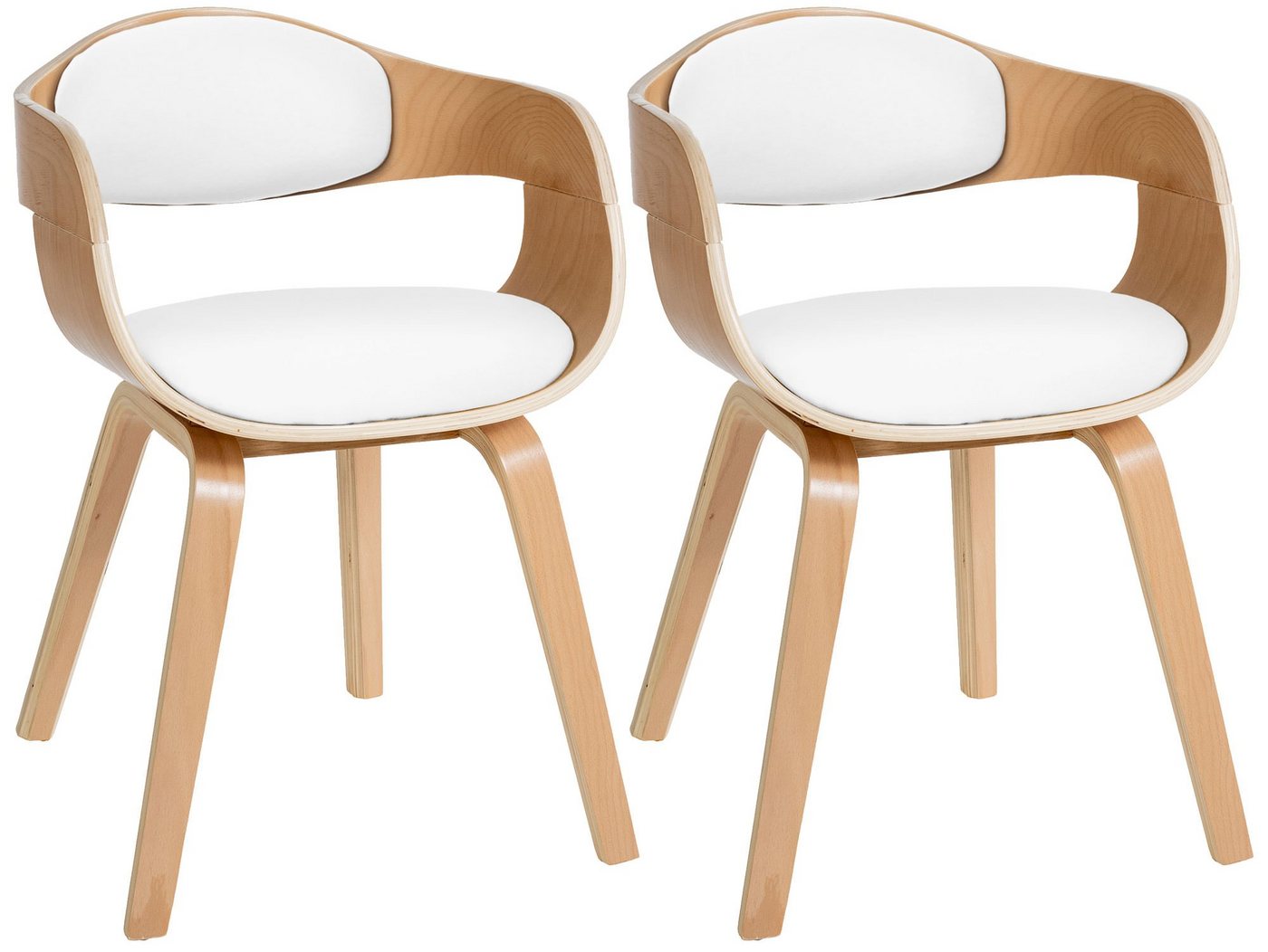 CLP Esszimmerstuhl Kingston Kunstleder (2er Set), Holzgestell von CLP