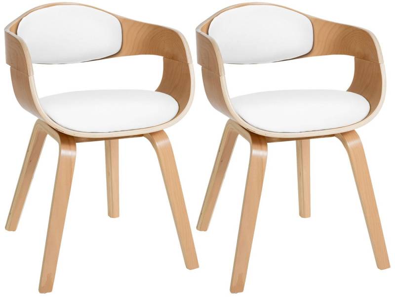 CLP Esszimmerstuhl Kingston Kunstleder (2er Set), Holzgestell von CLP